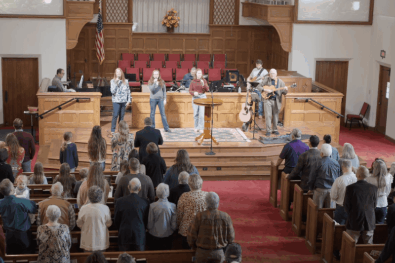Worship Band from balcony